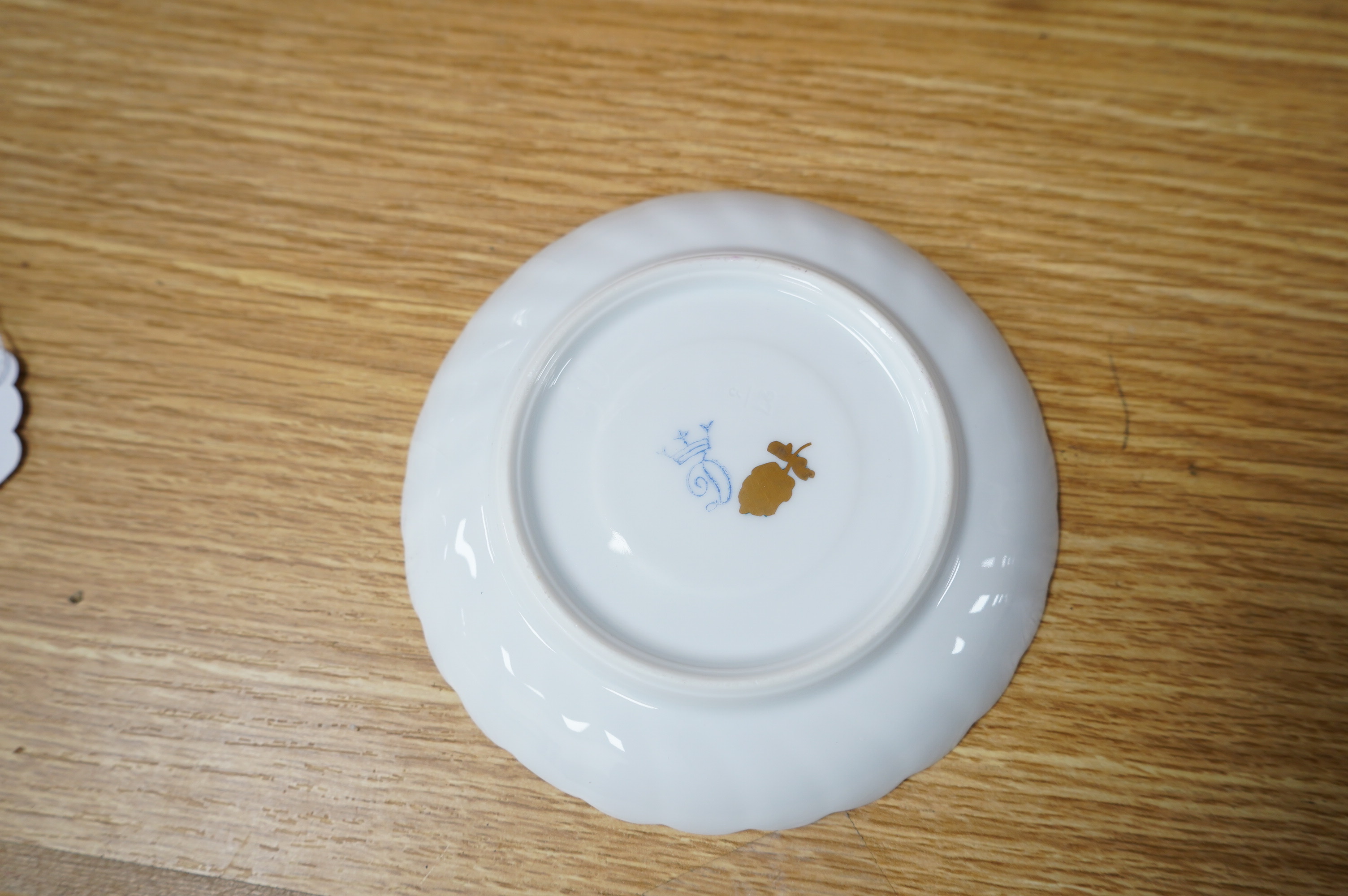 A Dresden floral decorated part tea set. Condition - fair